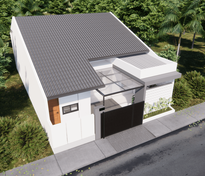 e3 2 Desain rumah mewah Batam - fasad modern tropis tampak depan