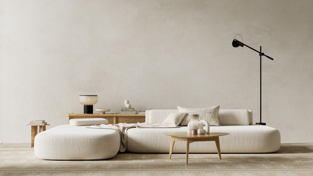 Gaya arsitektur Skandinavia dengan interior minimalis, warna netral, dan cahaya alami